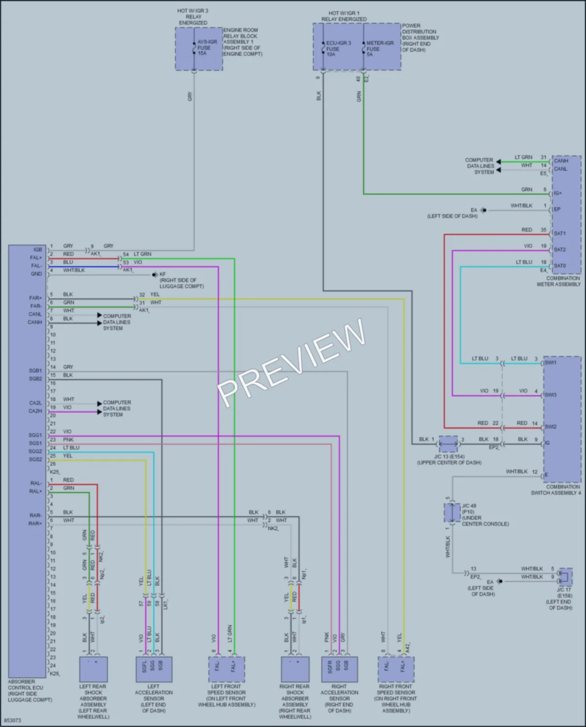 2024 Lexus GX550 Electronic Suspension wiring diagram preview