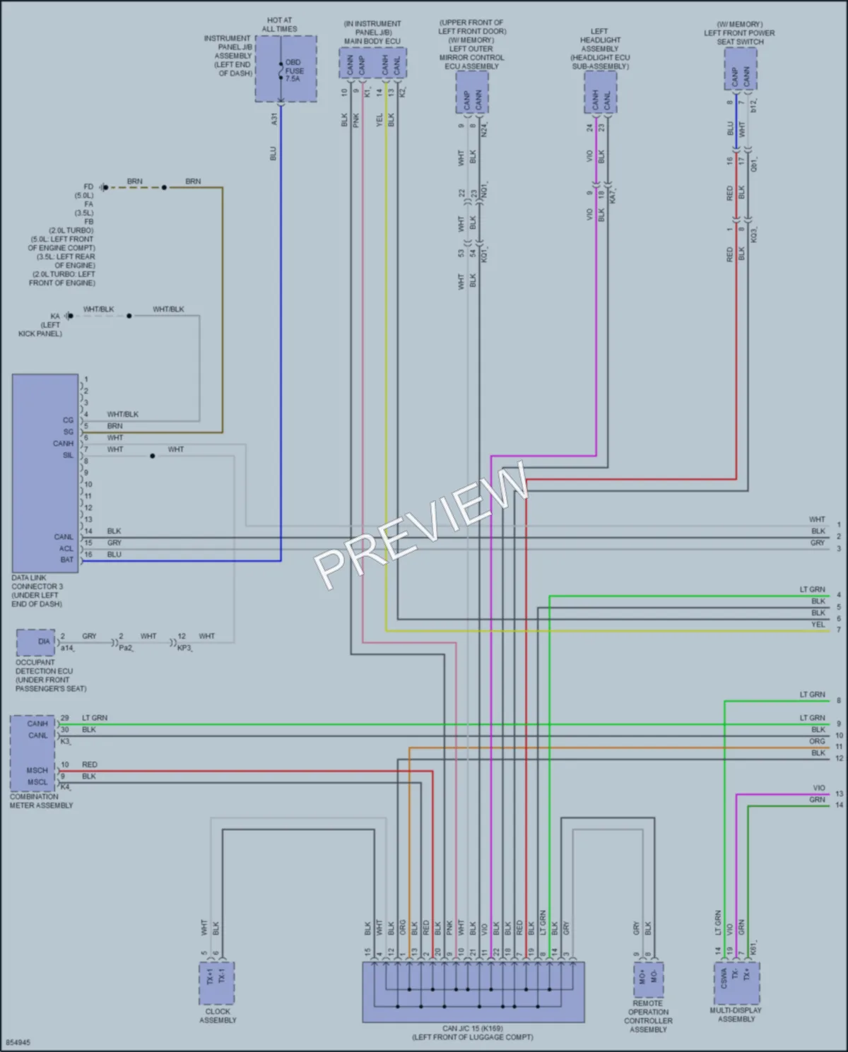 2024 Lexus IS300 Computer Data Lines wiring diagram preview