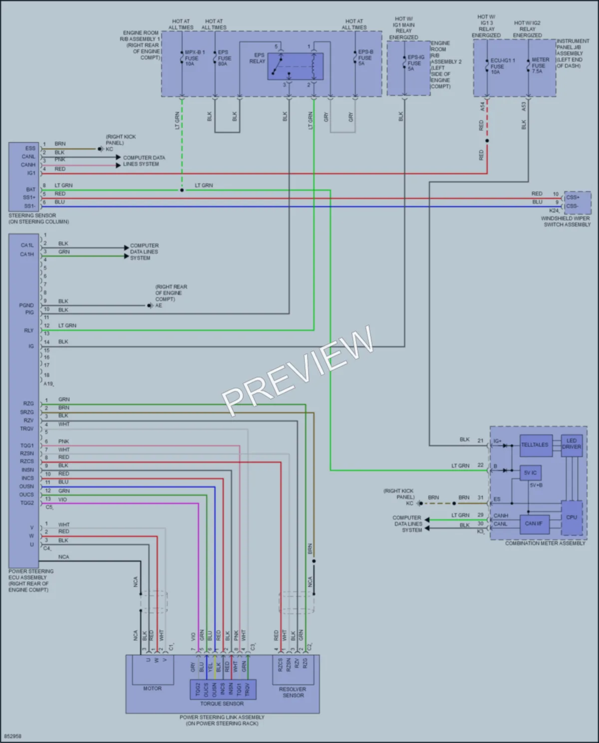 2024 Lexus IS300 Electronic Power Steering wiring diagram preview
