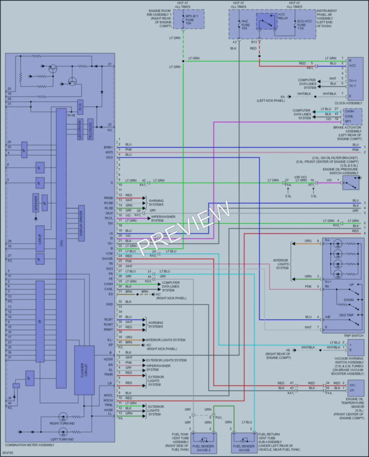 2024 Lexus IS300 Instrument Cluster wiring diagram preview