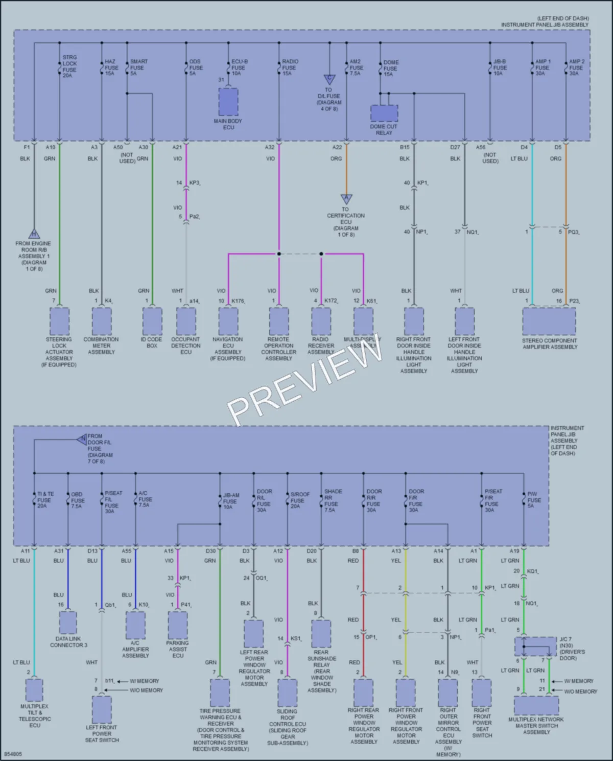 2024 Lexus IS300 Power Distribution wiring diagram preview