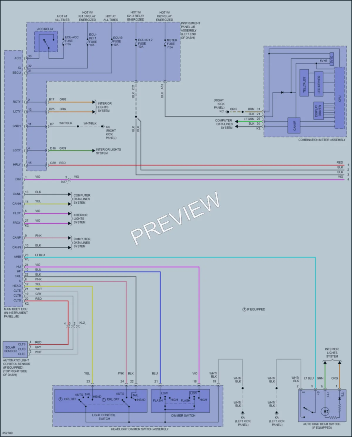 2024 Lexus IS350 Headlights wiring diagram preview