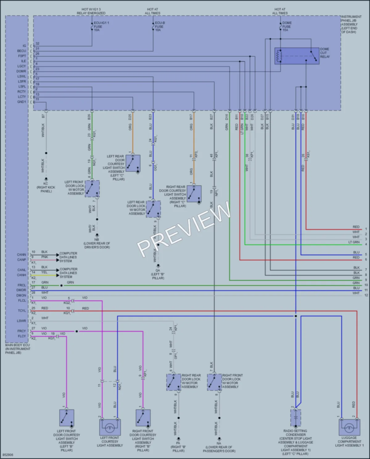 2024 Lexus IS500 Interior Lights wiring diagram preview