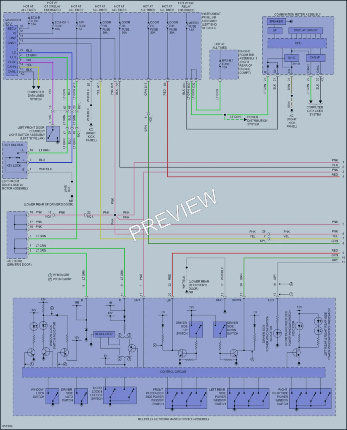 2024 Lexus IS500 Power Windows wiring diagram preview