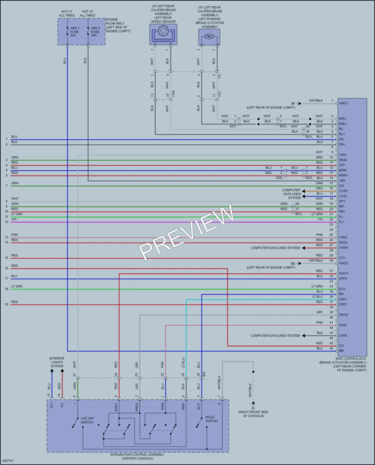 2024 Lexus LX600 Anti Lock Brakes wiring diagram preview