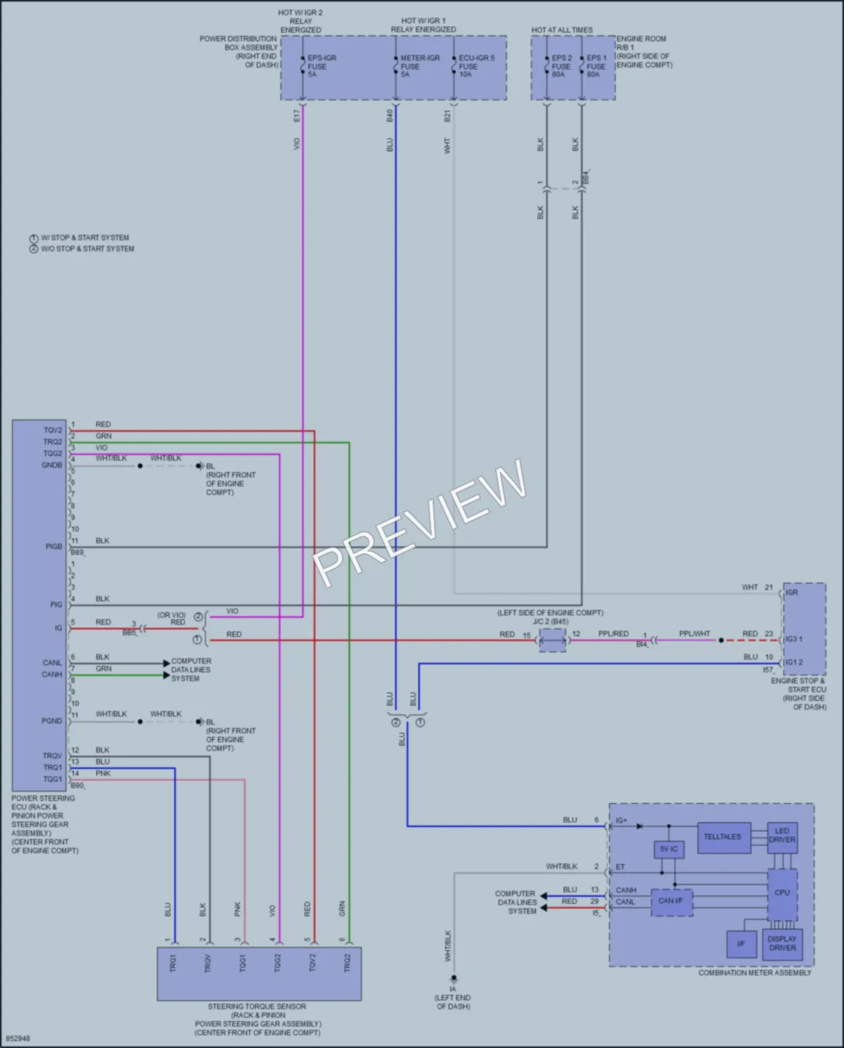 2024 Lexus LX600 Electronic Power Steering wiring diagram preview
