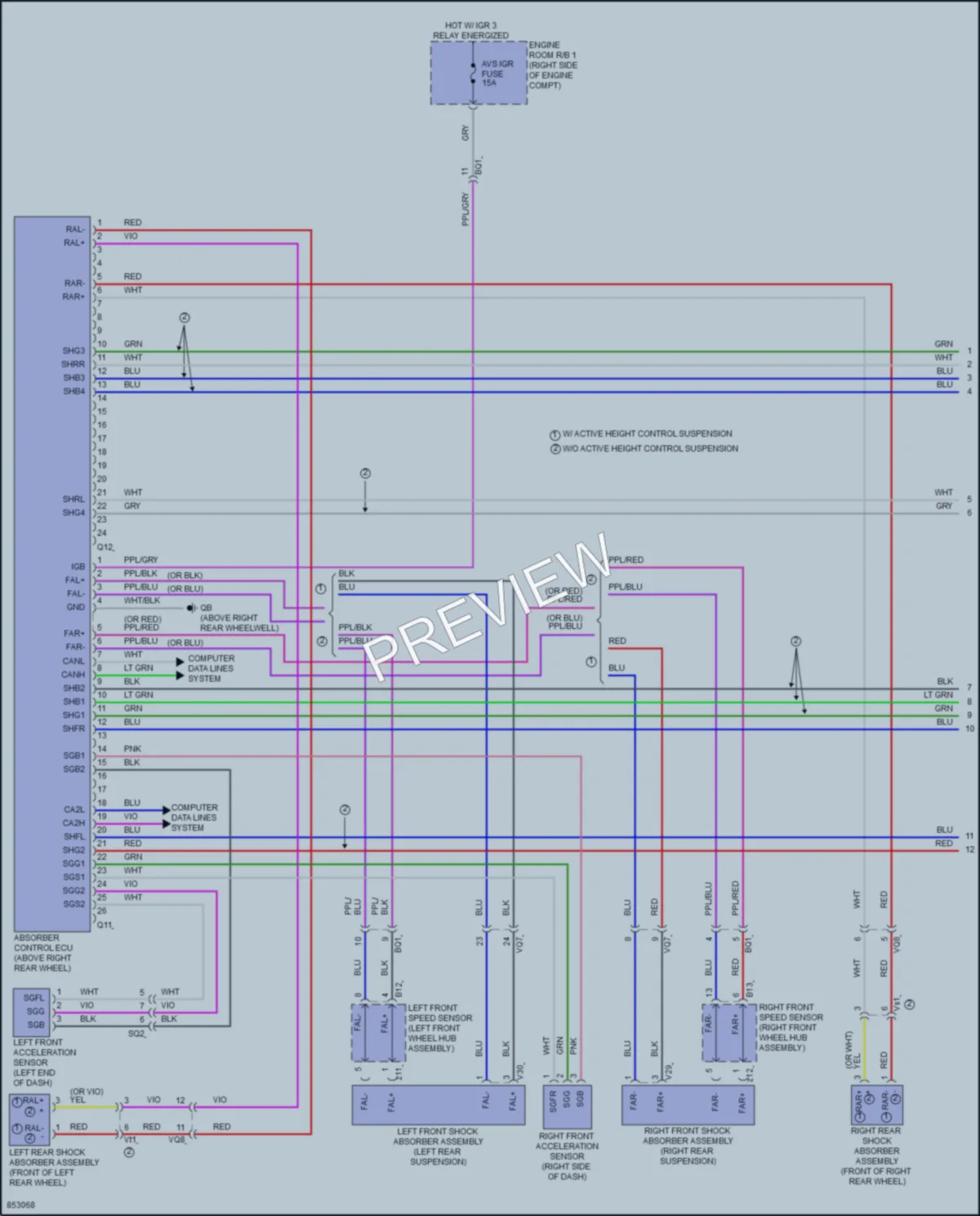 2024 Lexus LX600 Electronic Suspension wiring diagram preview