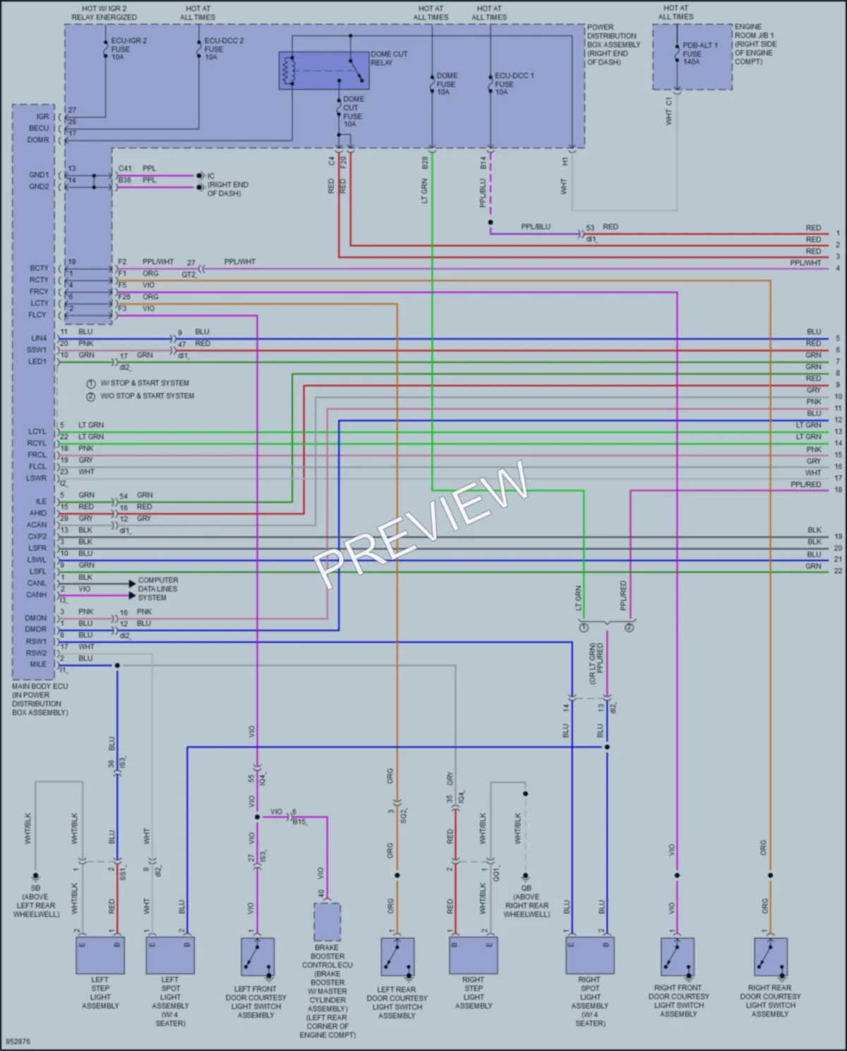 2024 Lexus LX600 Interior Lights wiring diagram preview