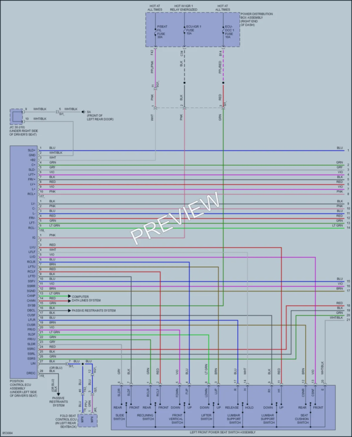2024 Lexus LX600 Memory Systems wiring diagram preview