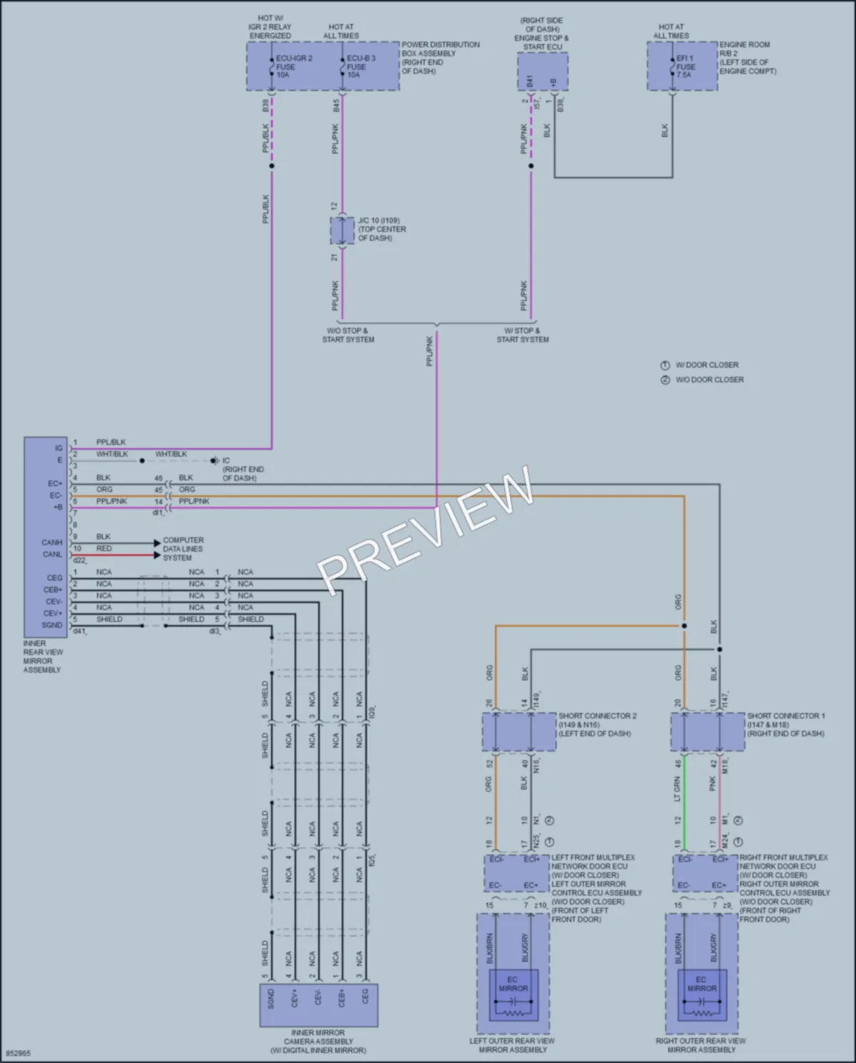 2024 Lexus LX600 Power Mirrors wiring diagram preview