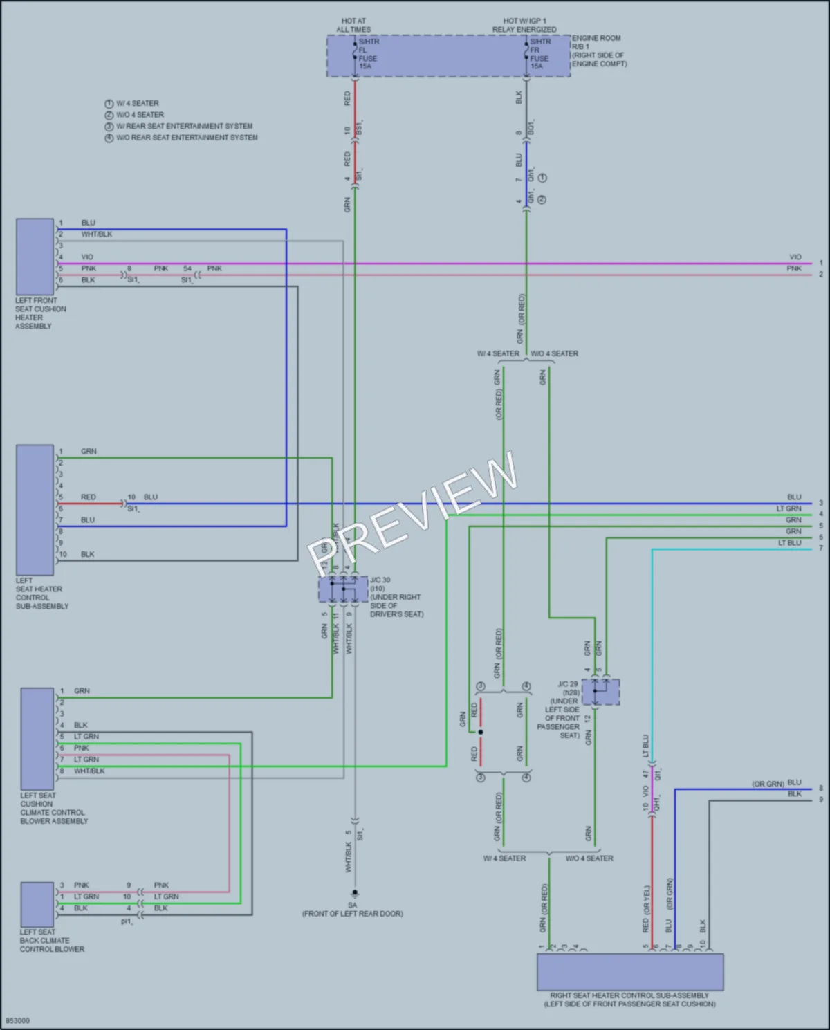 2024 Lexus LX600 Power Seats wiring diagram preview