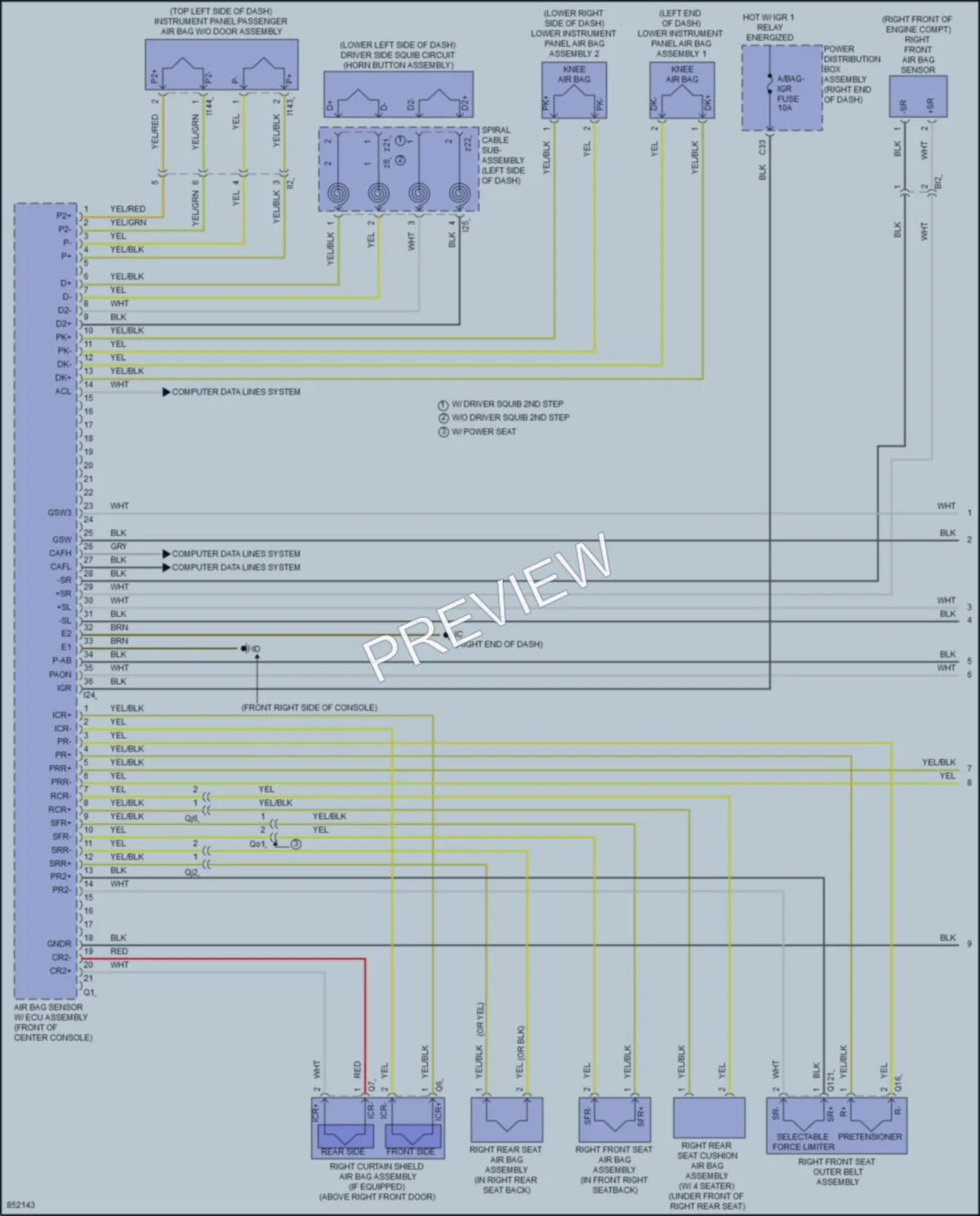 2024 Lexus LX600 Supplemental Restraints wiring diagram preview