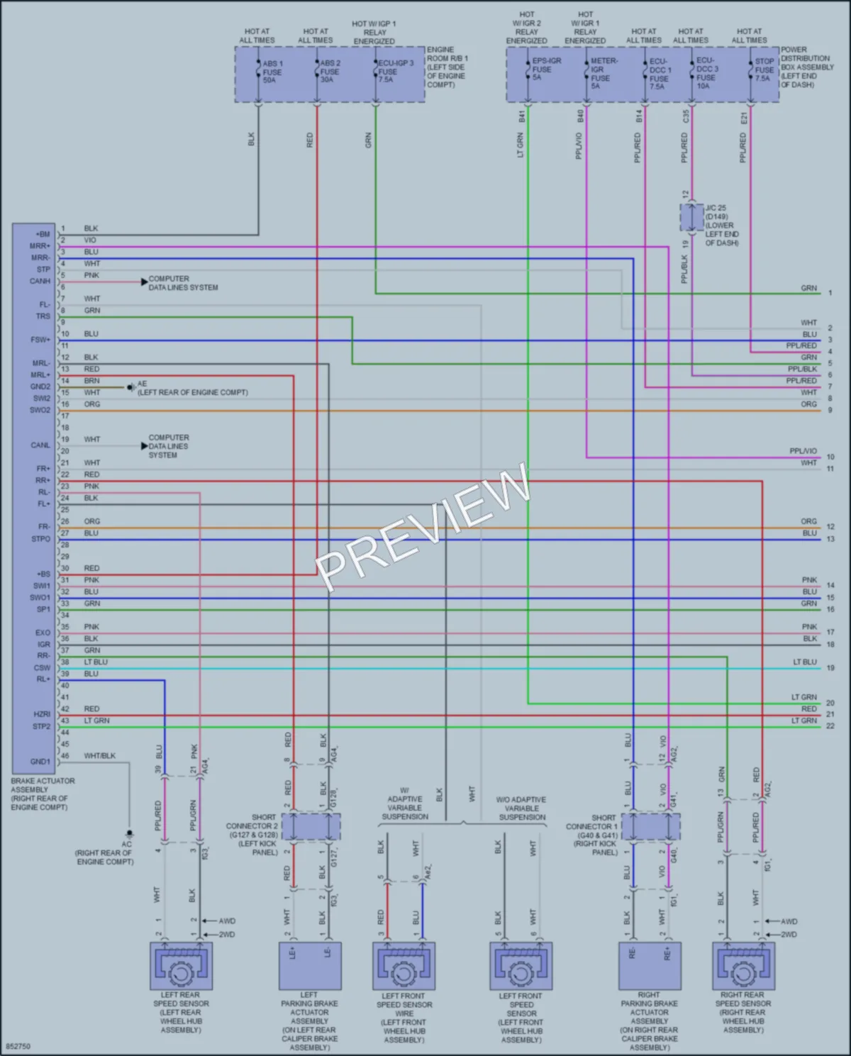 2024 Lexus NX250 Anti Lock Brakes wiring diagram preview