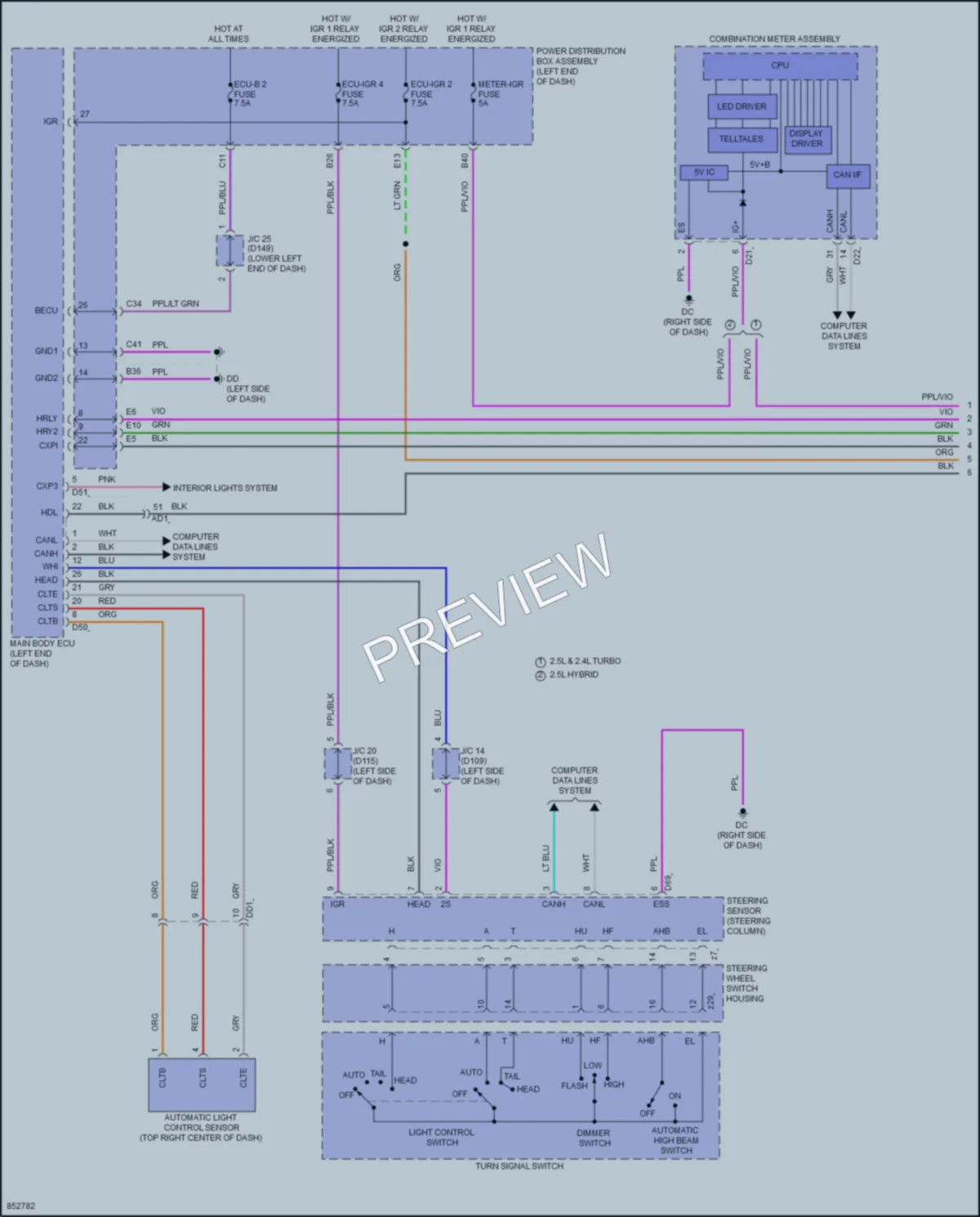 2024 Lexus NX250 Headlights wiring diagram preview