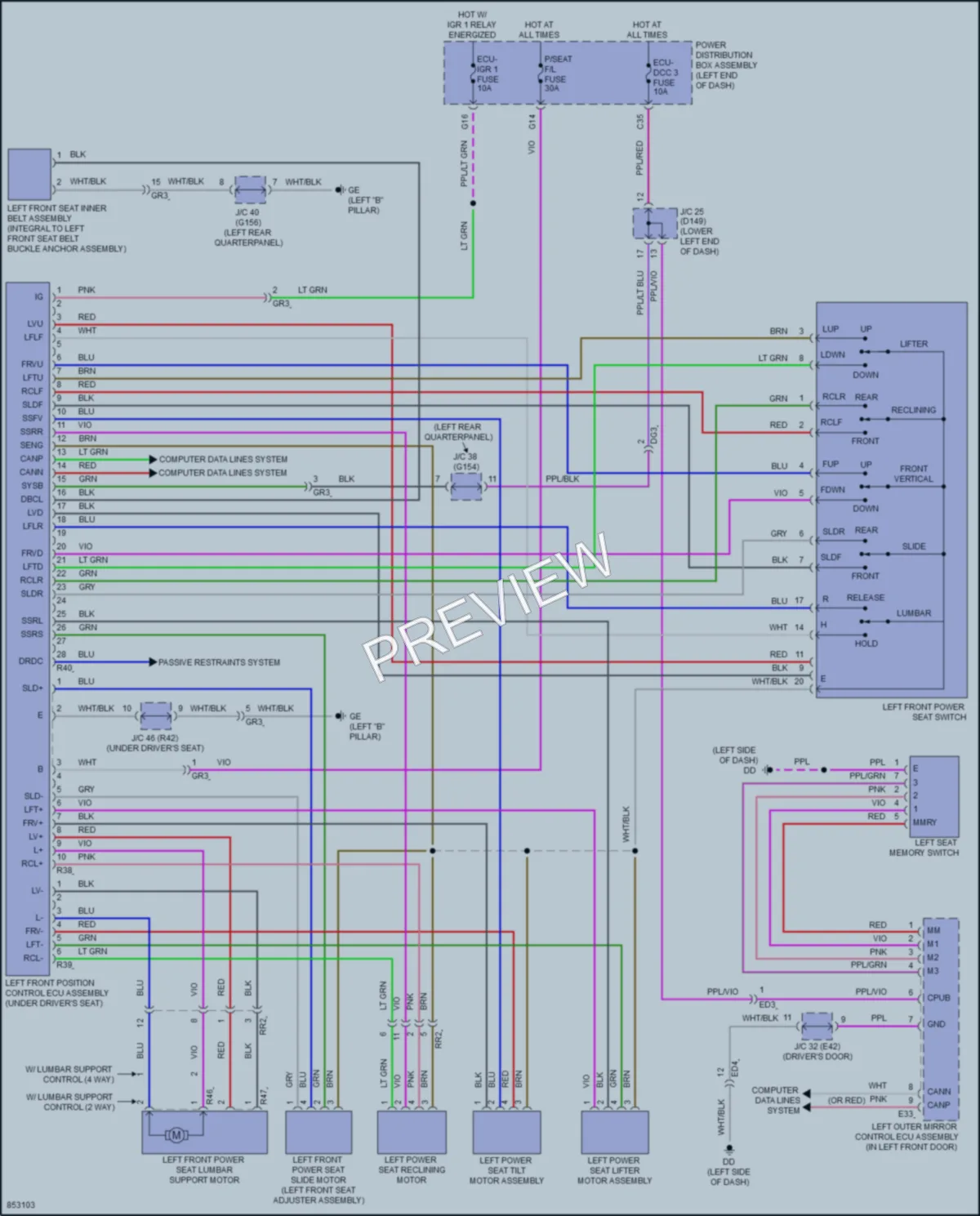 2024 Lexus NX250 Memory Systems wiring diagram preview