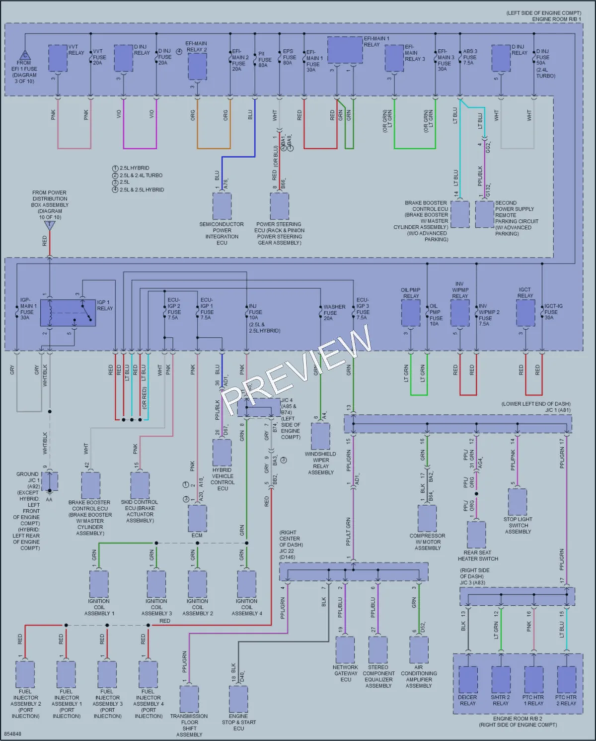 2024 Lexus NX250 Power Distribution wiring diagram preview