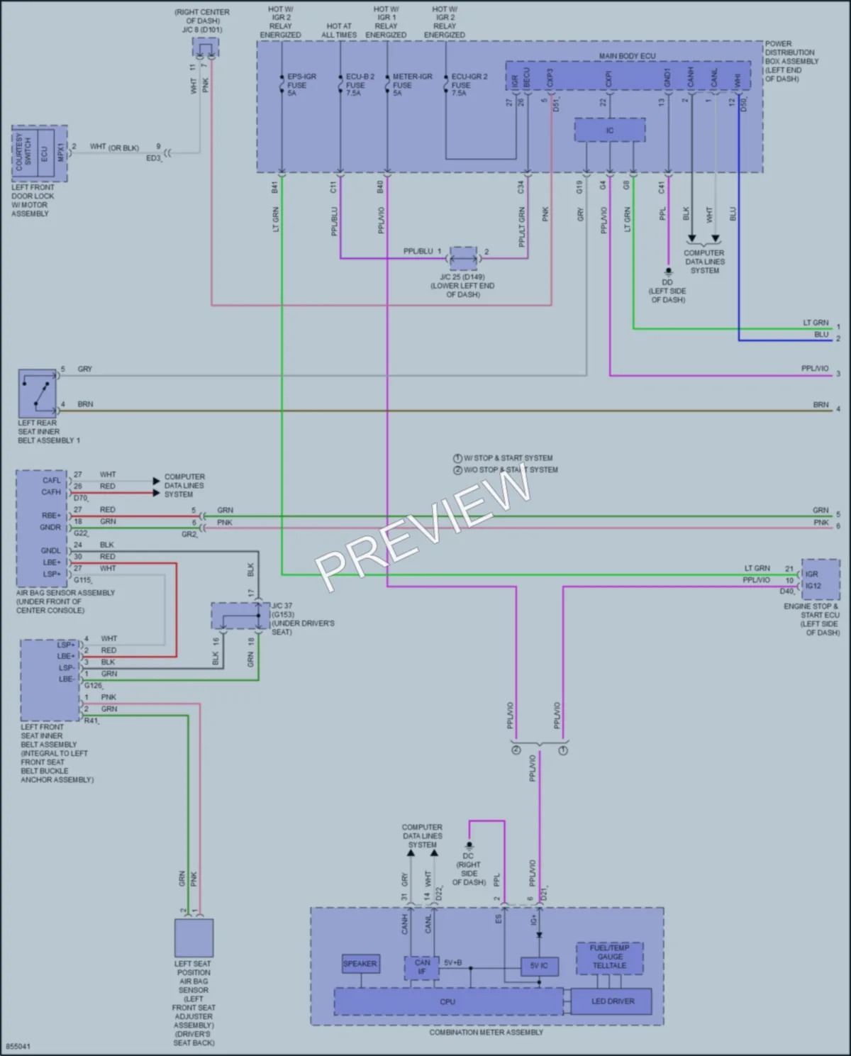2024 Lexus NX250 Warning Systems wiring diagram preview