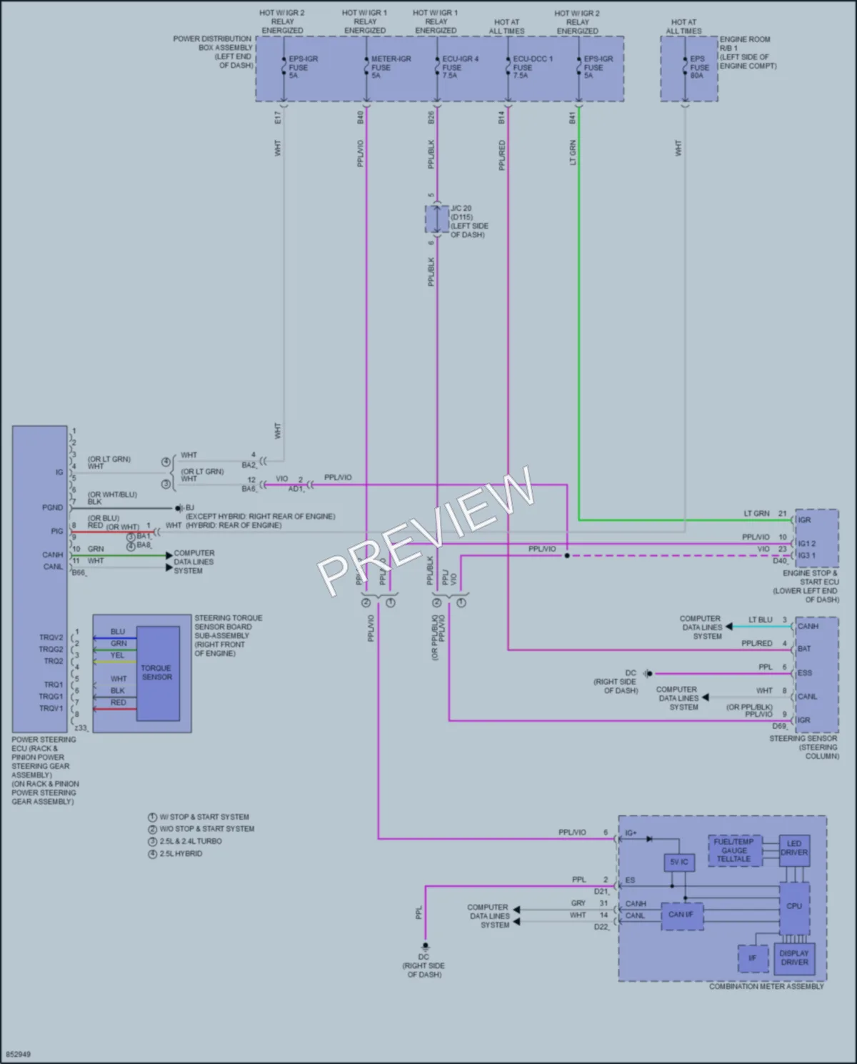 2024 Lexus NX350 Electronic Power Steering wiring diagram preview