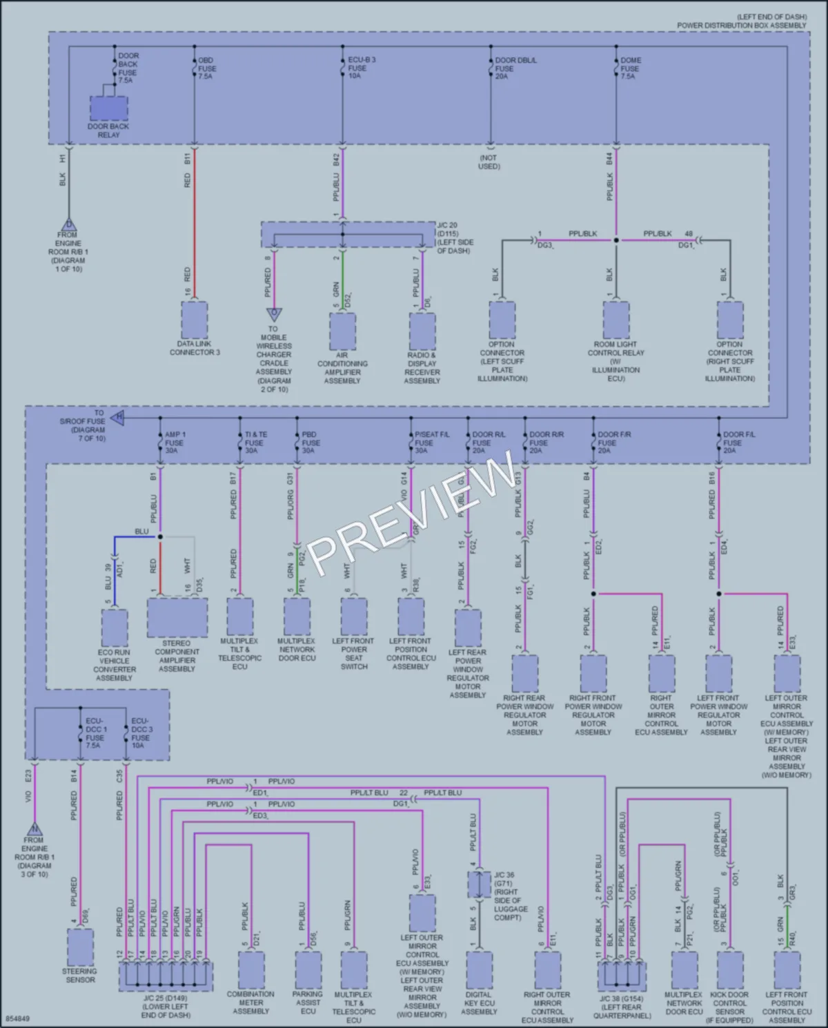 2024 Lexus NX350 Power Distribution wiring diagram preview