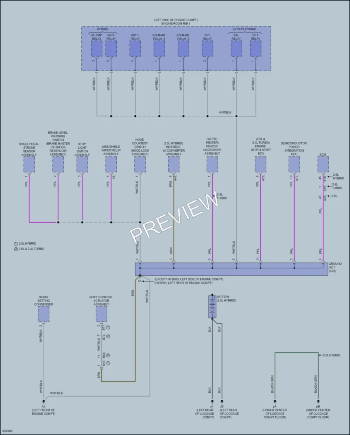 2024 Lexus NX350h Ground Distribution wiring diagram preview