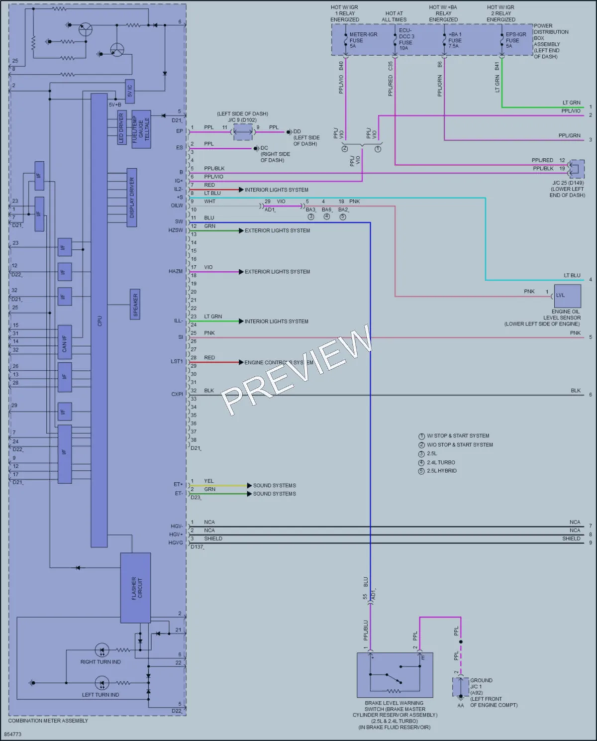 2024 Lexus NX350h Instrument Cluster wiring diagram preview