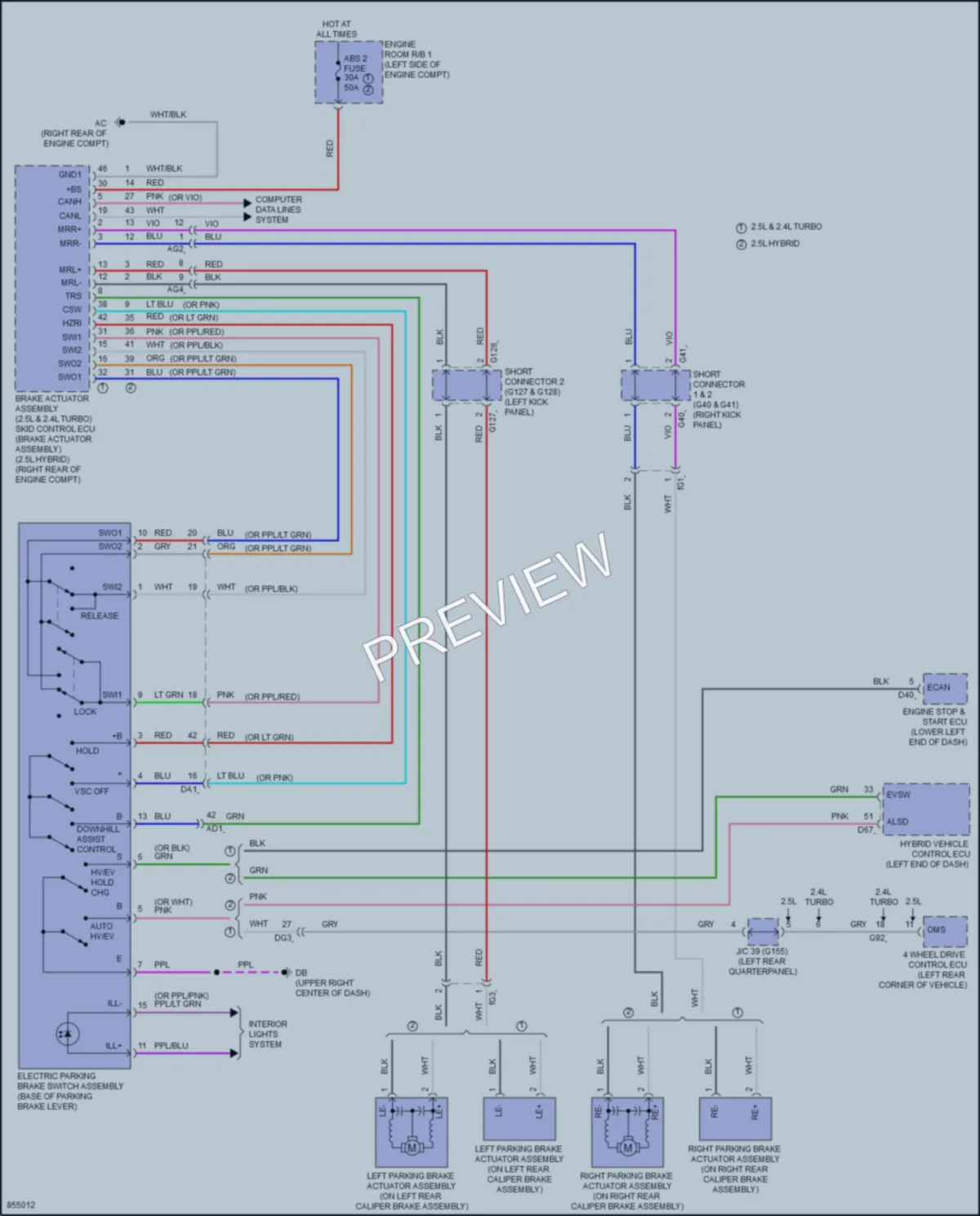 2024 Lexus NX350h Shift Interlock wiring diagram preview