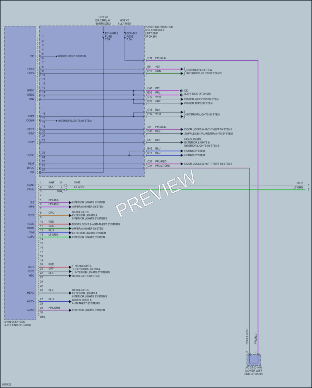 2024 Lexus NX450h Body Control Modules wiring diagram preview