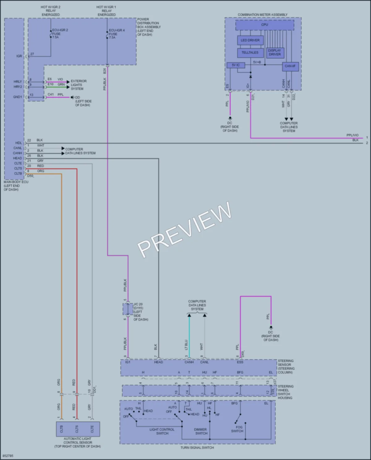 2024 Lexus NX450h Headlights wiring diagram preview