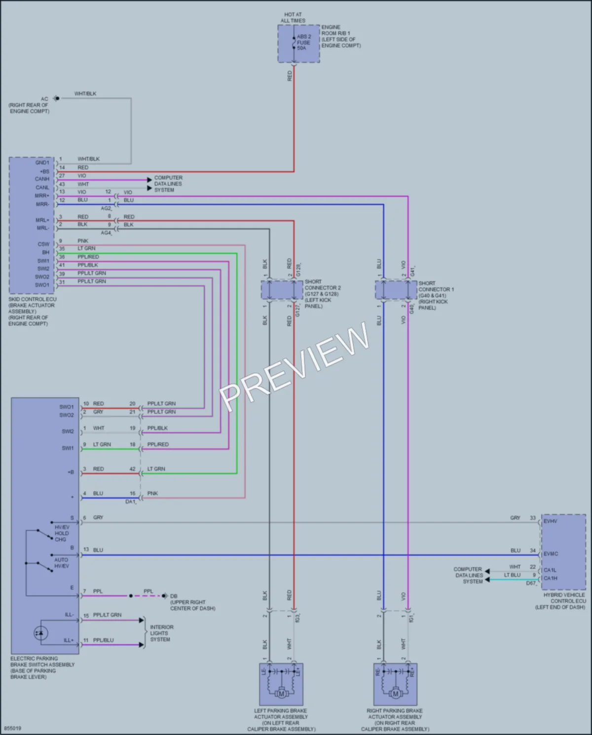 2024 Lexus NX450h Shift Interlock wiring diagram preview