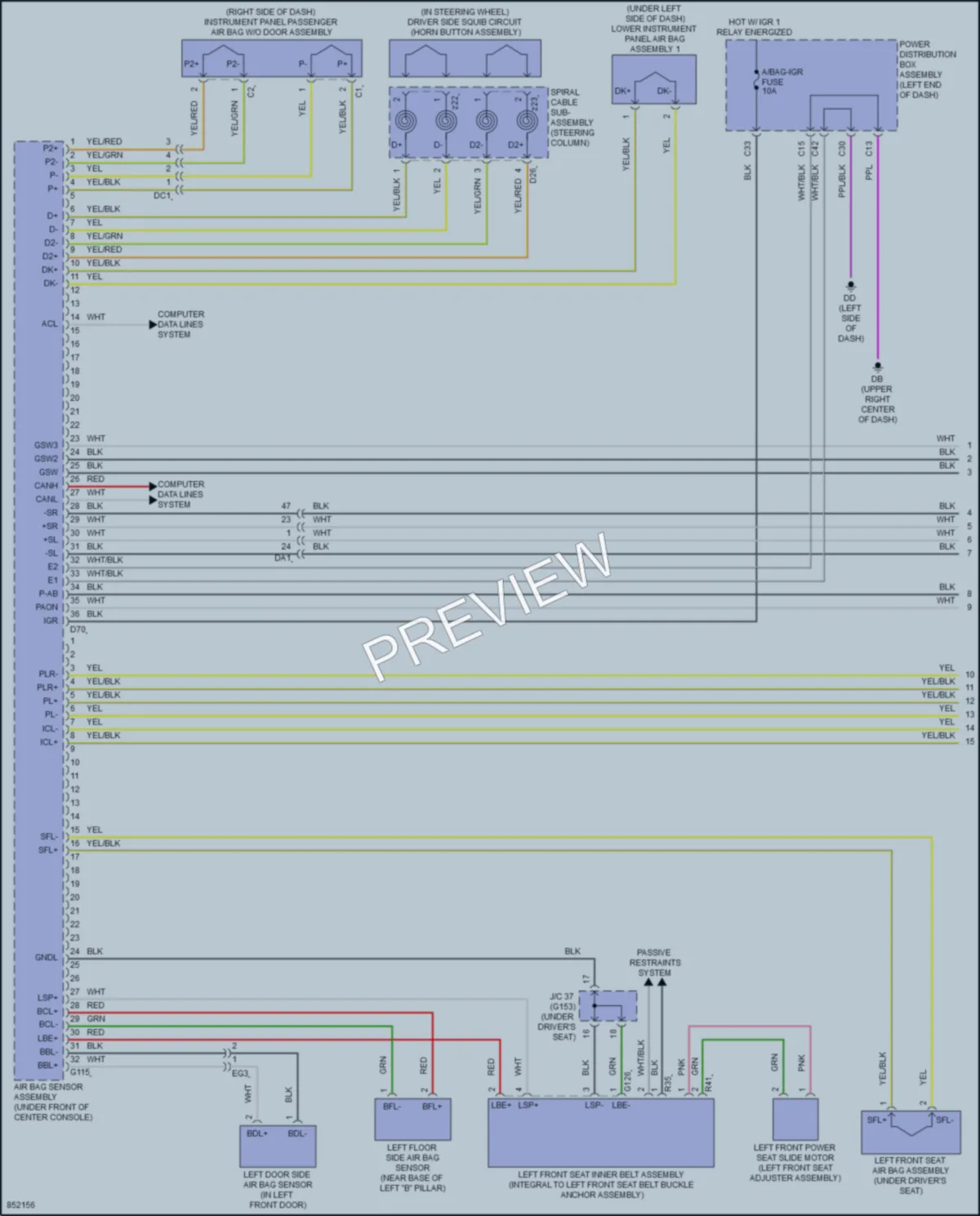 2024 Lexus NX450h Supplemental Restraints wiring diagram preview