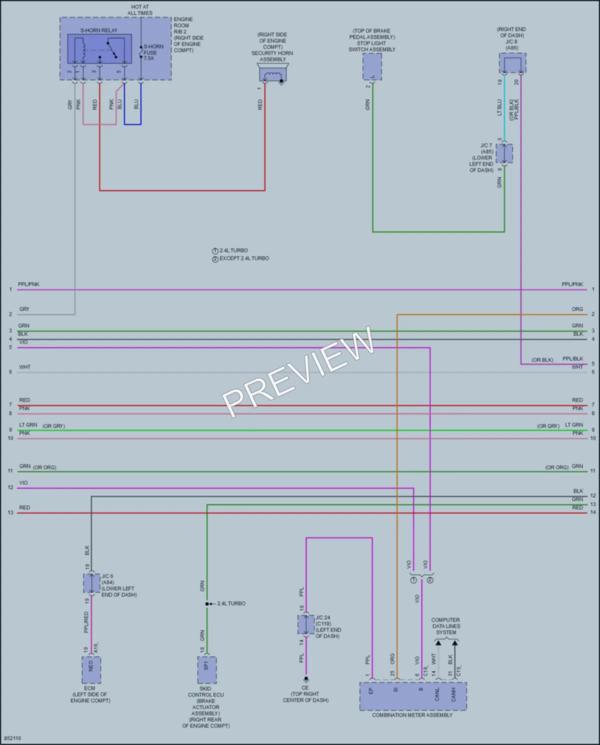 2024 Lexus RX350 Anti Theft wiring diagram preview