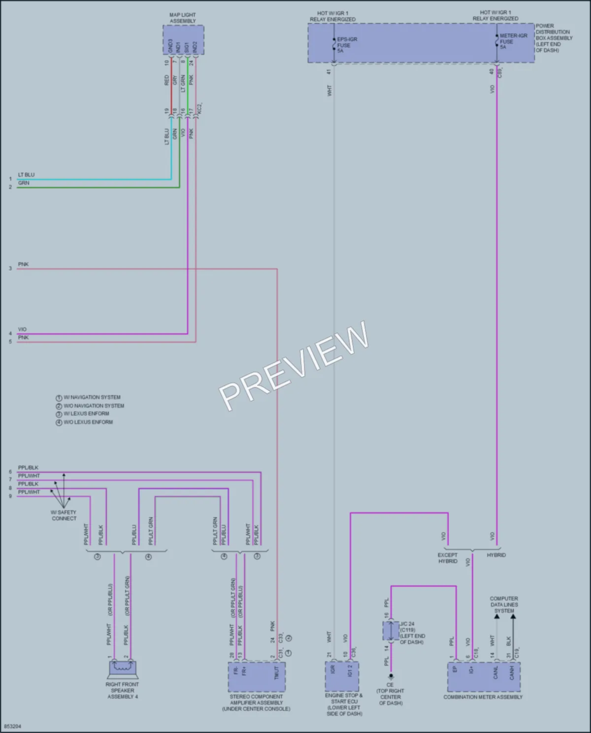 2024 Lexus RX350 Navigation wiring diagram preview