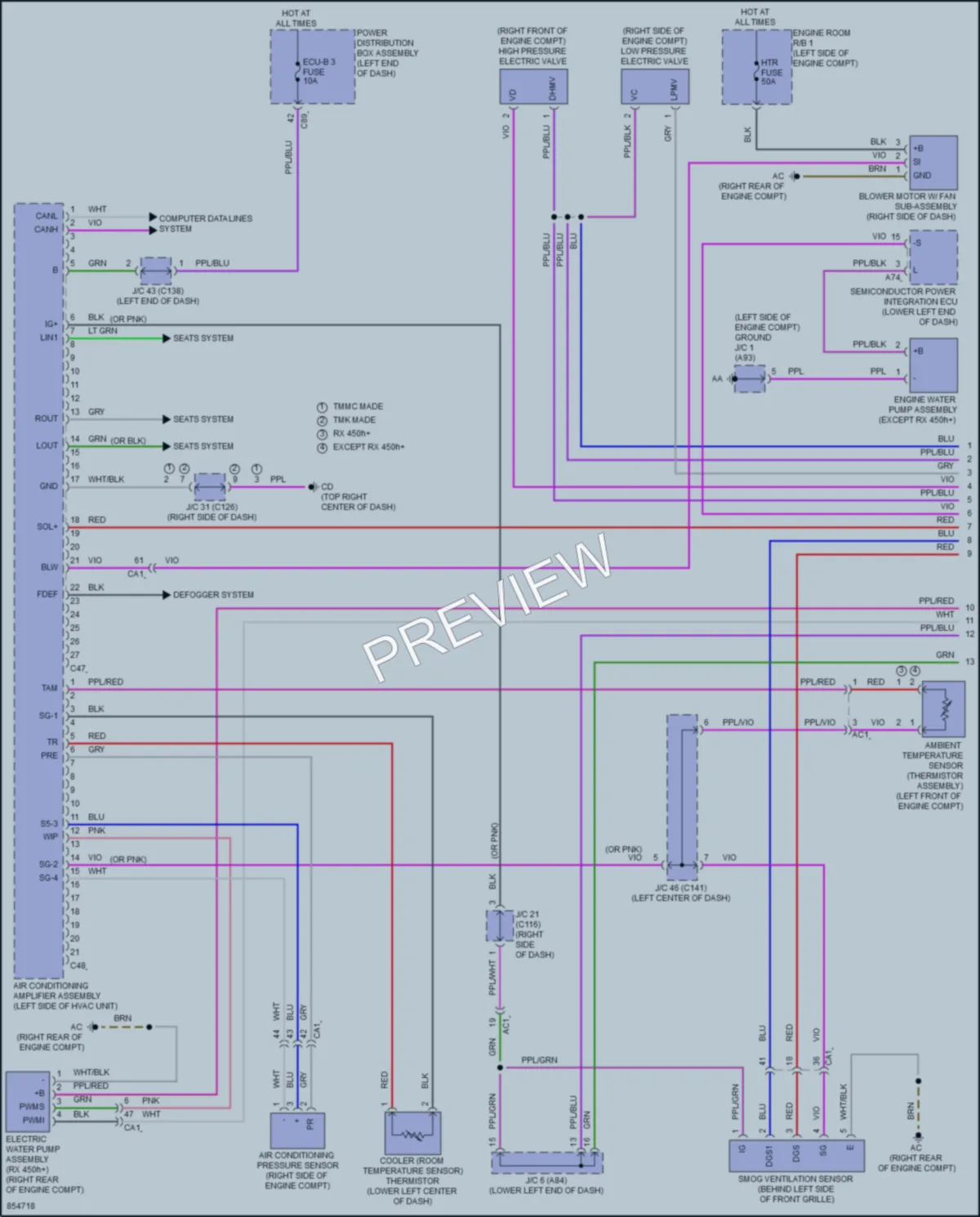2024 Lexus RX450h Air Conditioning wiring diagram preview