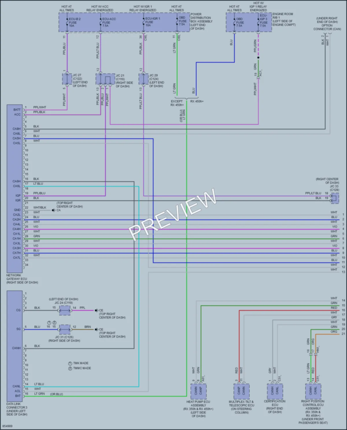 2024 Lexus RX450h Computer Data Lines wiring diagram preview