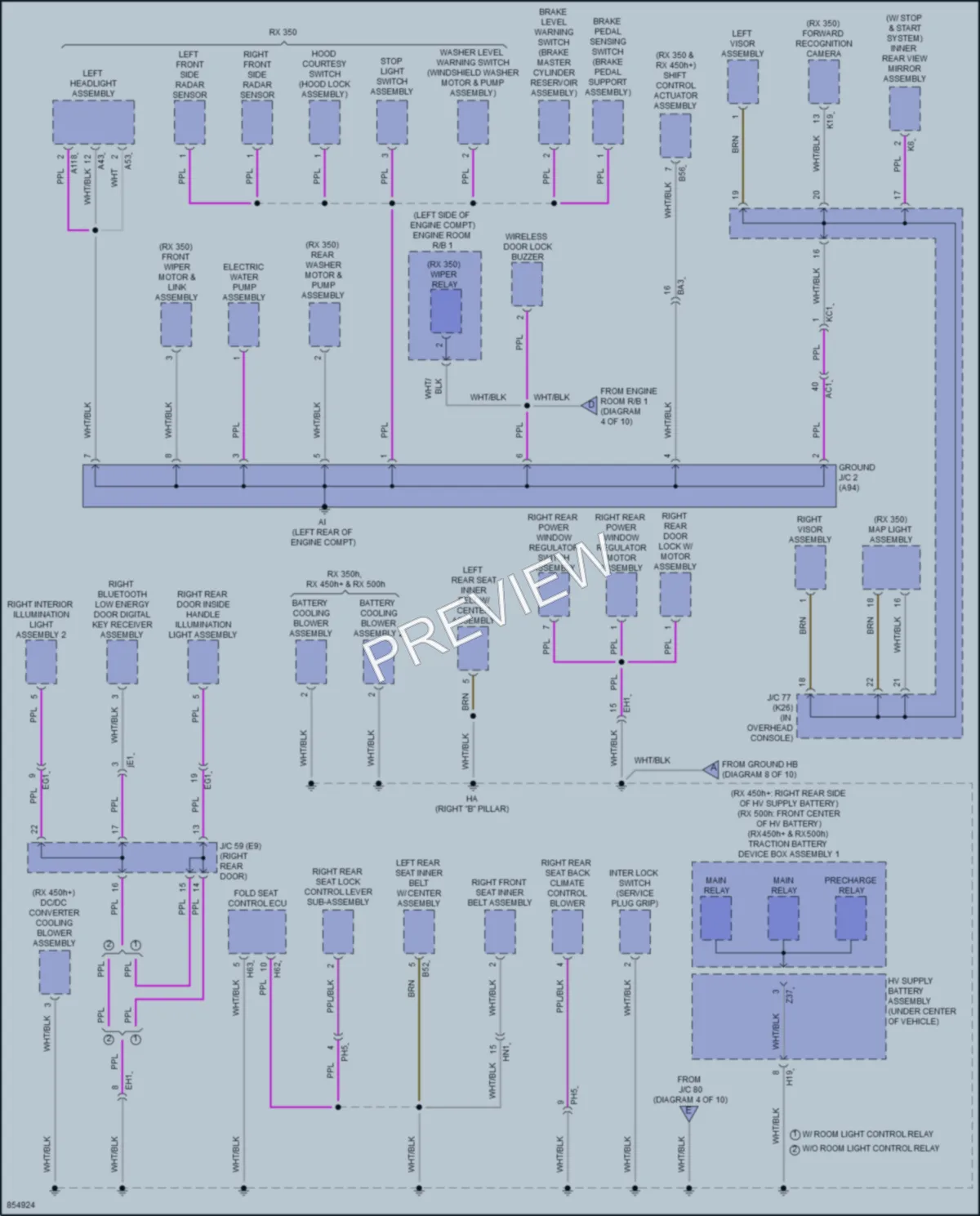 2024 Lexus RX450h Ground Distribution wiring diagram preview