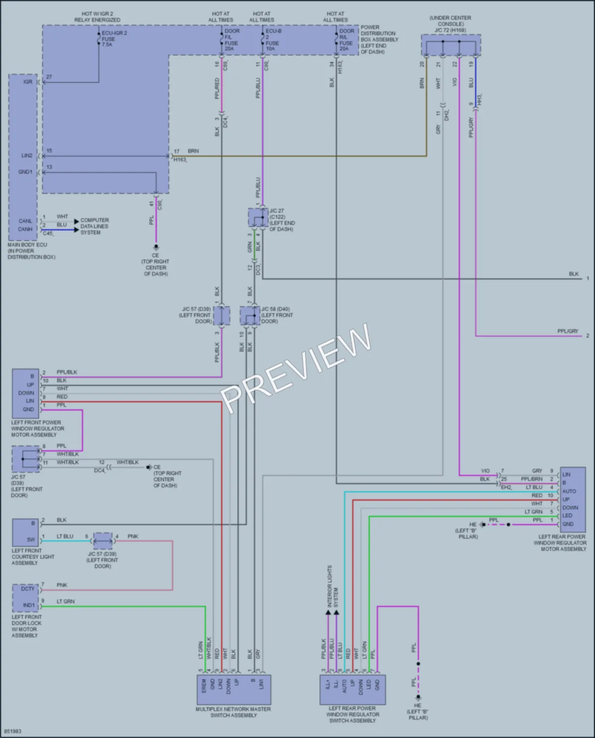 2024 Lexus RX450h Power Windows wiring diagram preview