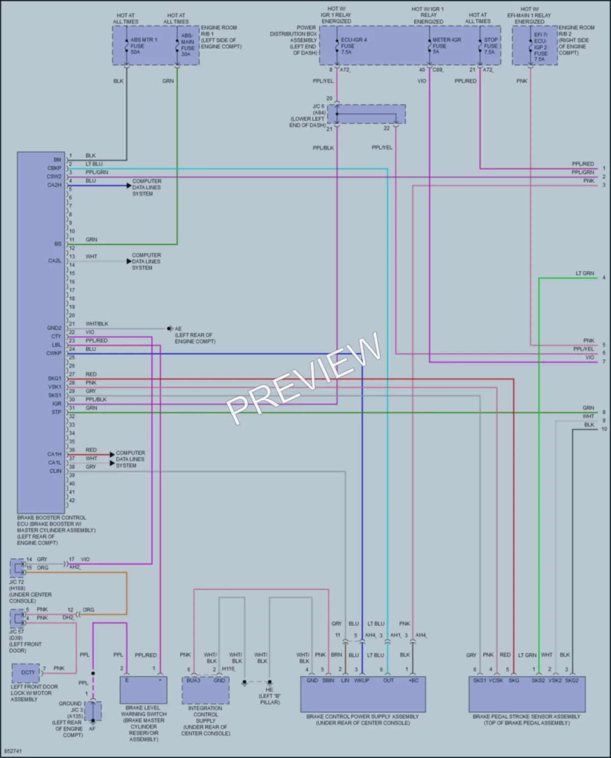 2024 Lexus RX500h Anti Lock Brakes wiring diagram preview