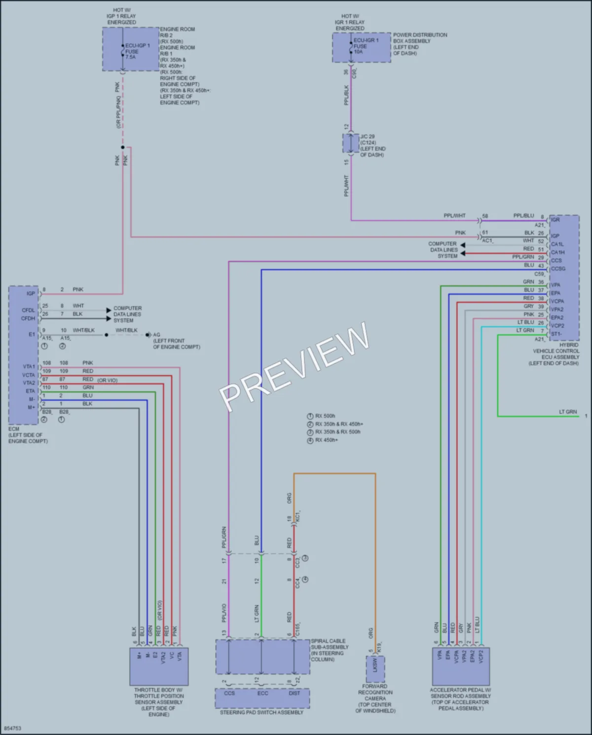 2024 Lexus RX500h Cruise Control wiring diagram preview