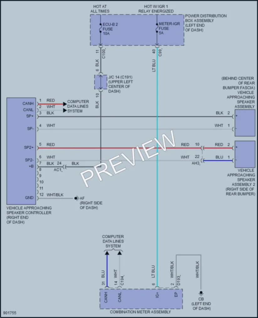 2024 Lexus RZ450e Active Bodyworks wiring diagram preview