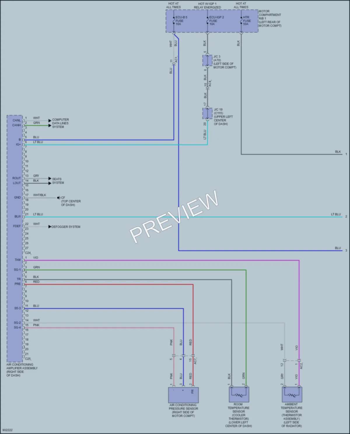 2024 Lexus RZ450e Air Conditioning wiring diagram preview