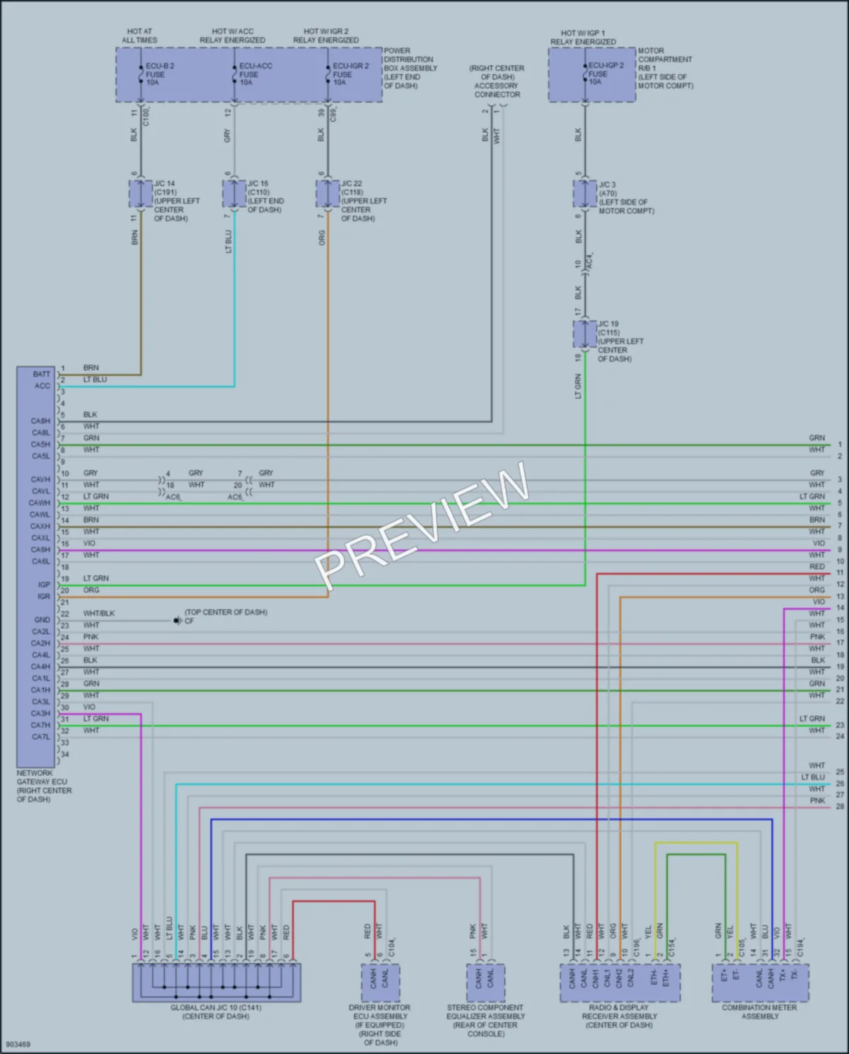 2024 Lexus RZ450e Computer Data Lines wiring diagram preview