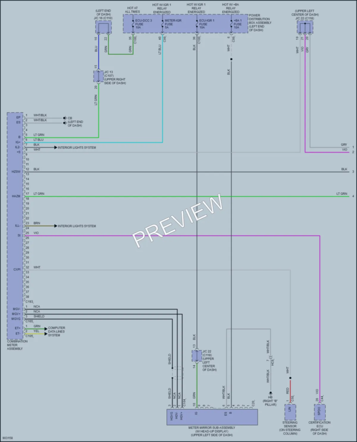 2024 Lexus RZ450e Instrument Cluster wiring diagram preview