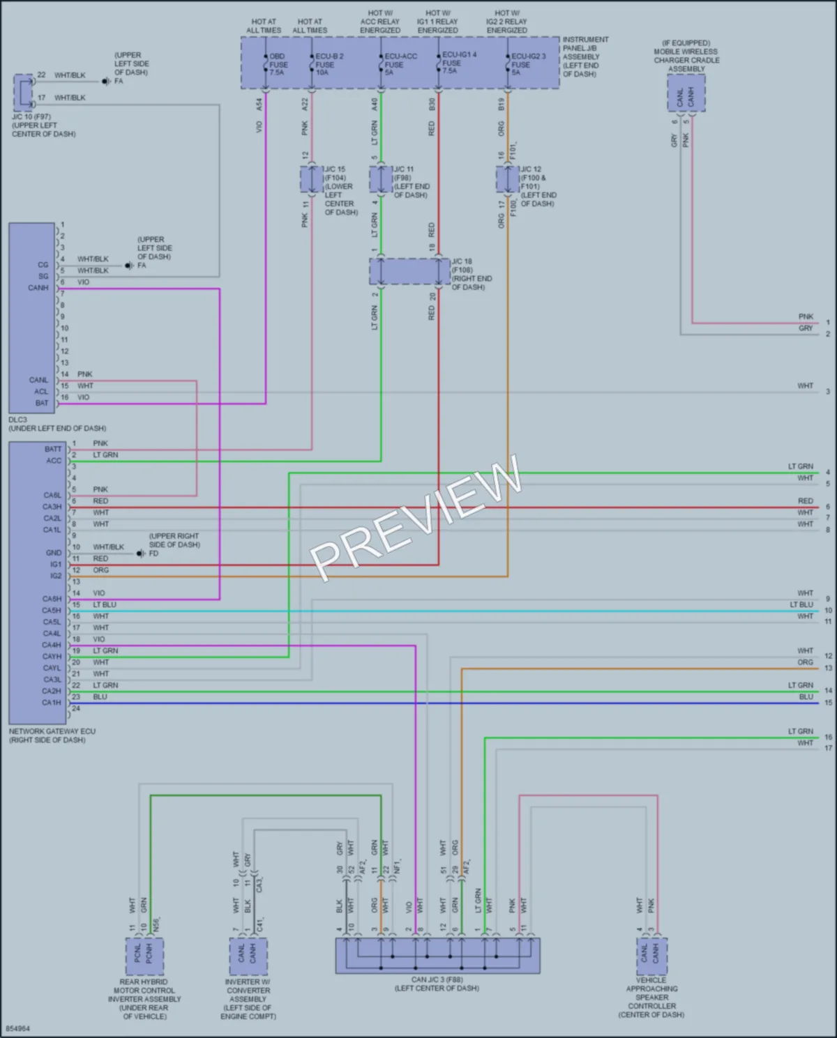 2024 Lexus UX250h Computer Data Lines wiring diagram preview