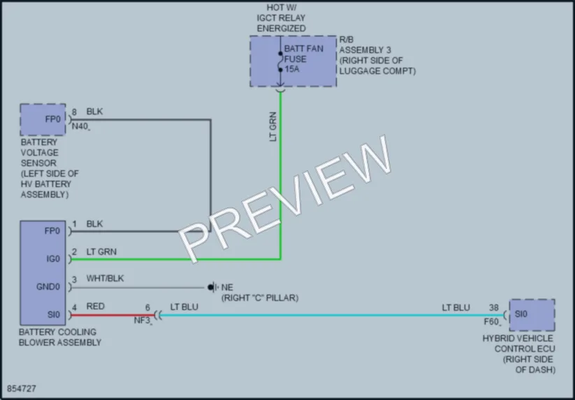 2024 Lexus UX250h Cooling Fan wiring diagram preview