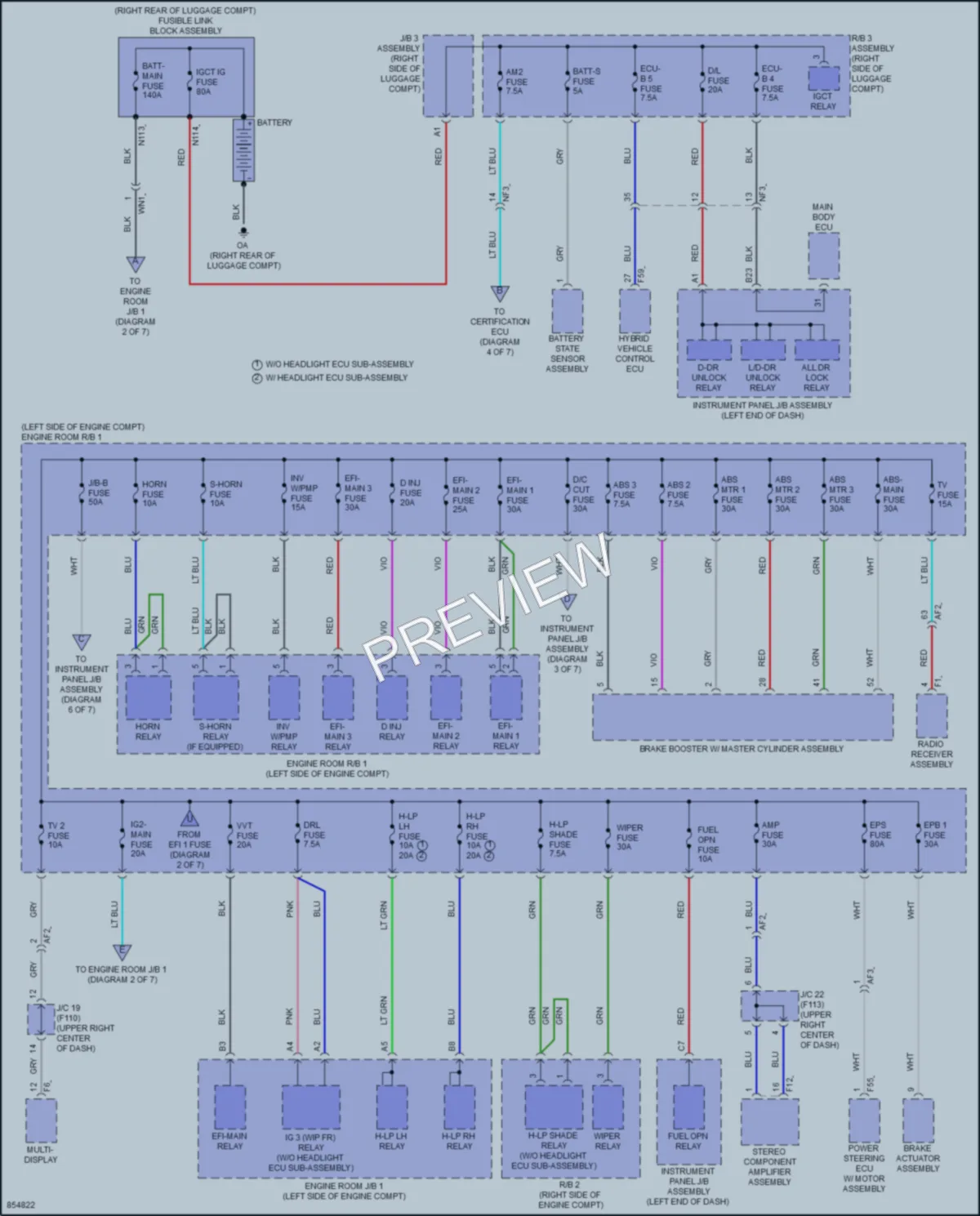 2024 Lexus UX250h Power Distribution wiring diagram preview
