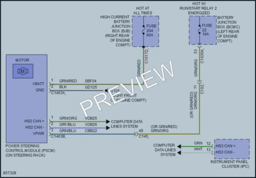 2024 Lincoln Aviator Electronic Power Steering wiring diagram preview