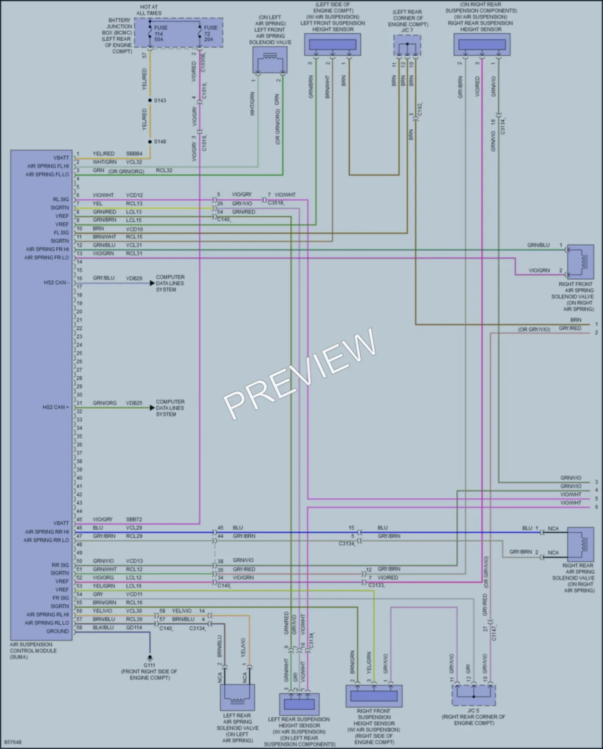 2024 Lincoln Aviator Electronic Suspension wiring diagram preview