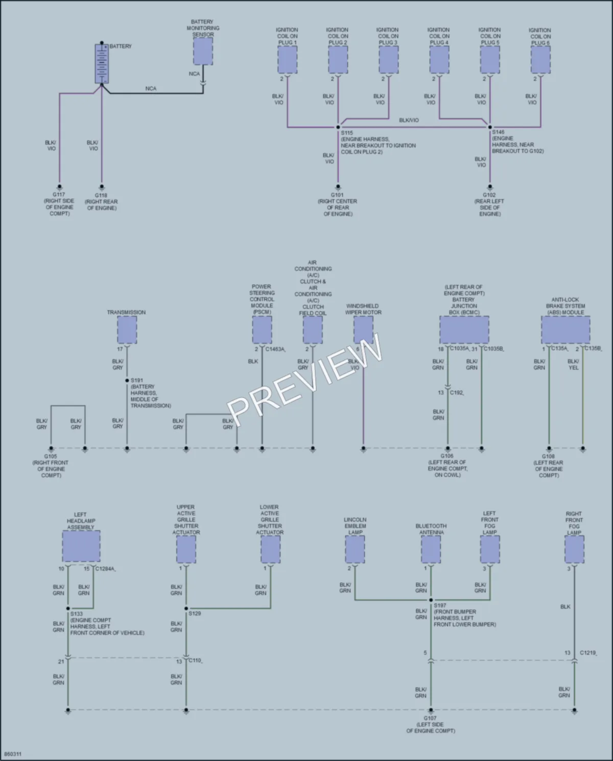 2024 Lincoln Aviator Ground Distribution wiring diagram preview