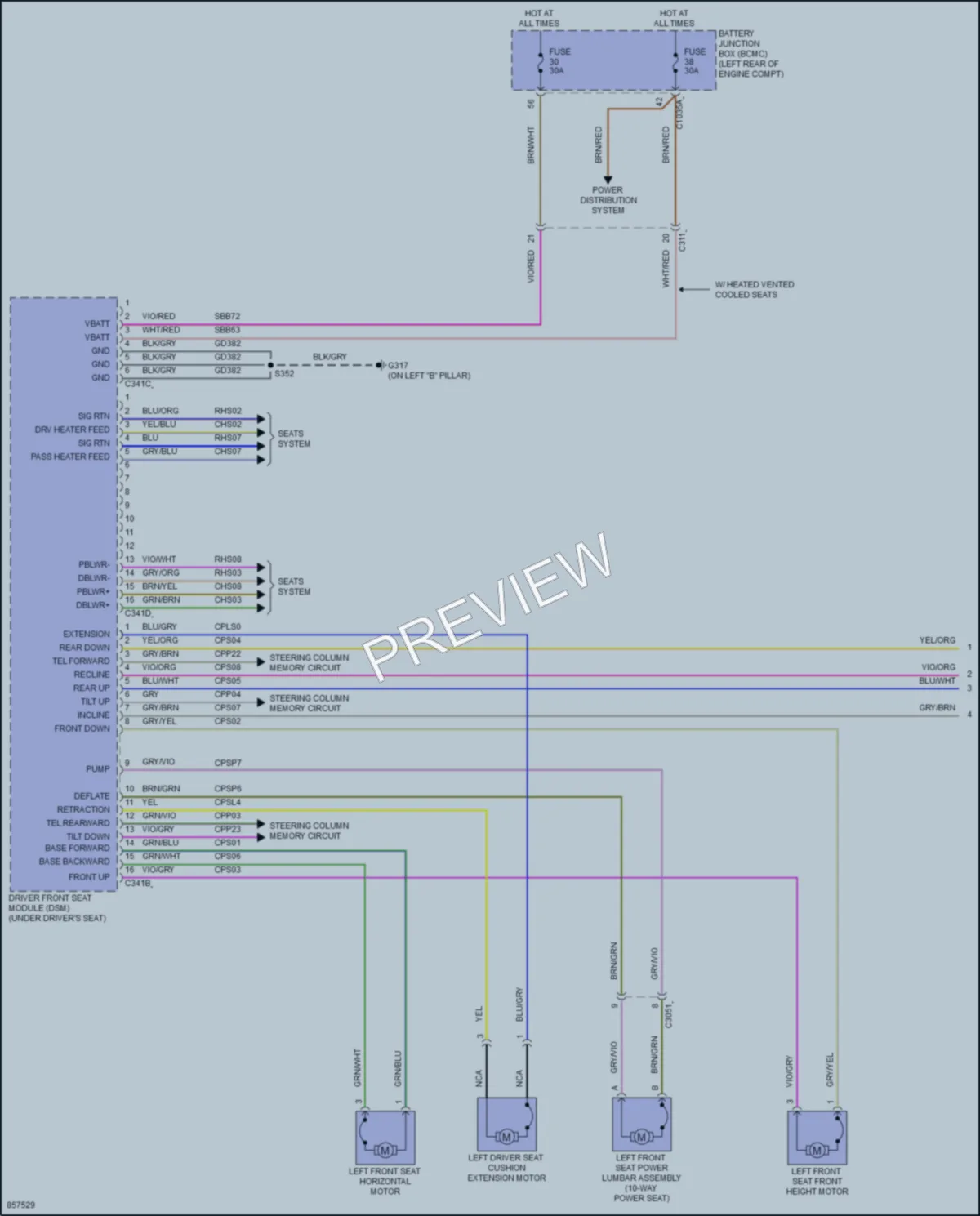 2024 Lincoln Aviator Memory Systems wiring diagram preview