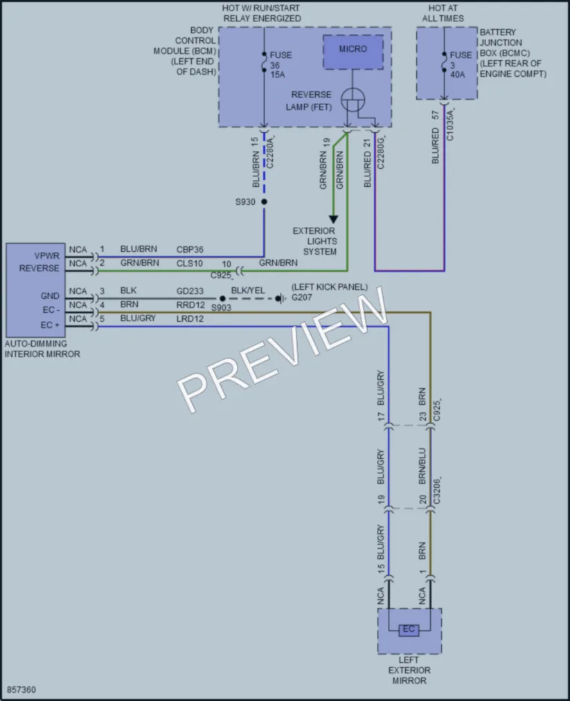 2024 Lincoln Aviator Power Mirrors wiring diagram preview